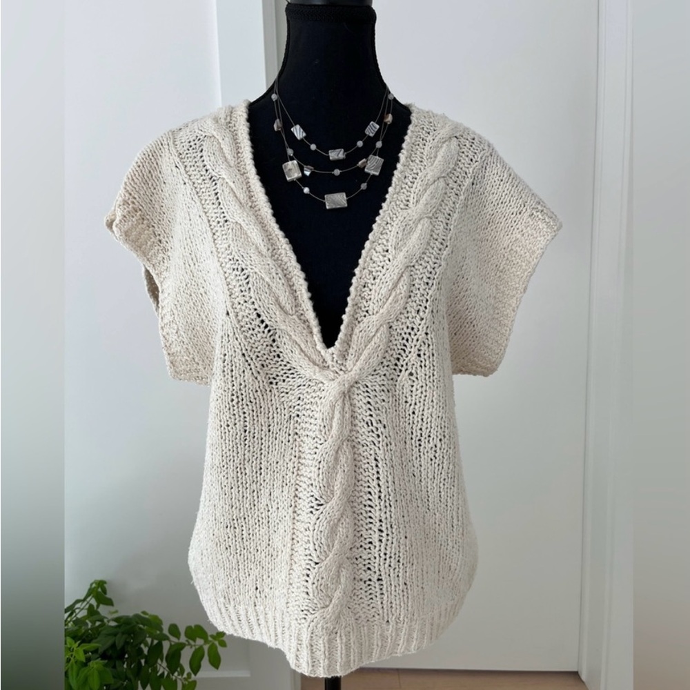RENEE TENER x Jeanne Pierre Hand Knit Cream Vintage Sweater Vest
